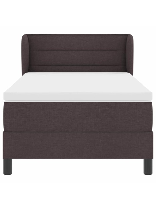 Kontinentālā gulta ar matraci tumši brūna 80 x 200 cm audums