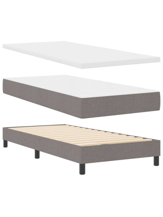 Kontinentālā gulta ar matraci pelēkbrūna 80 x 200 cm audums