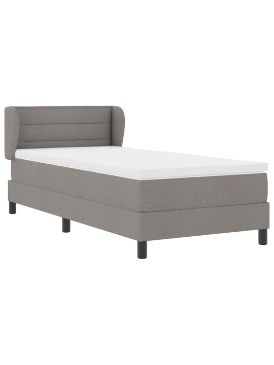 Kontinentālā gulta ar matraci pelēkbrūna 80 x 200 cm audums