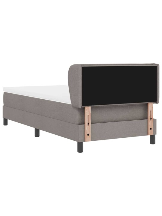 Kontinentālā gulta ar matraci pelēkbrūna 80 x 200 cm audums