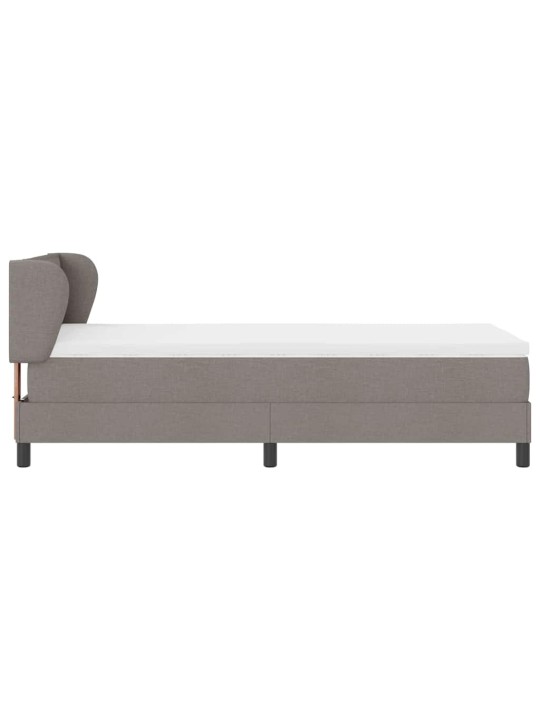 Kontinentālā gulta ar matraci pelēkbrūna 80 x 200 cm audums