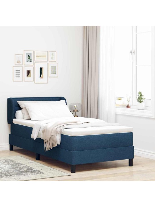 Kontinentālā gulta ar matraci zila 80 x 200 cm audums