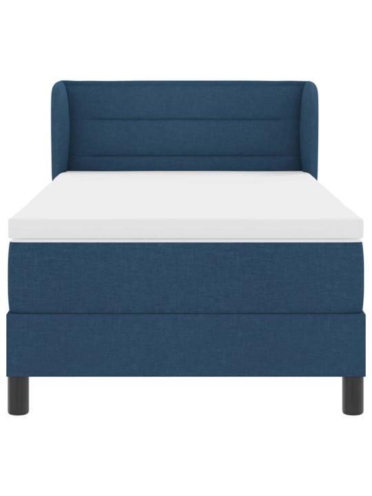 Kontinentālā gulta ar matraci zila 80 x 200 cm audums