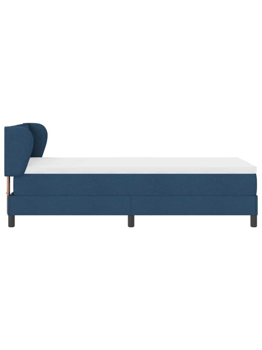 Kontinentālā gulta ar matraci zila 80 x 200 cm audums