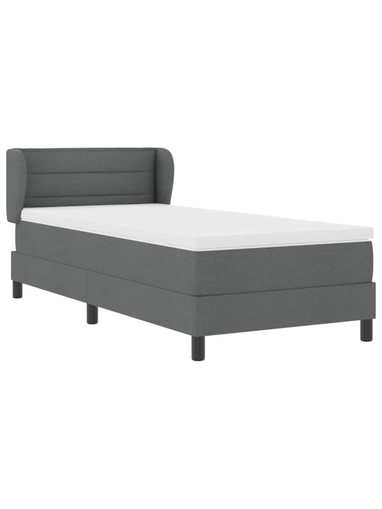 Kontinentālā gulta ar matraci tumši pelēka 90 x 200 cm audums