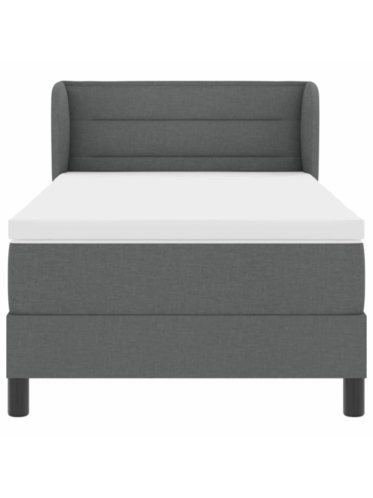 Kontinentālā gulta ar matraci tumši pelēka 90 x 200 cm audums