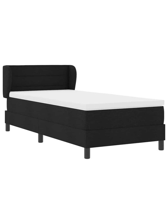 Kontinentālā gulta ar matraci melna 100 x 200 cm audums