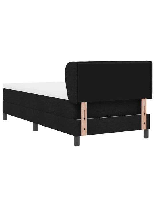 Kontinentālā gulta ar matraci melna 100 x 200 cm audums