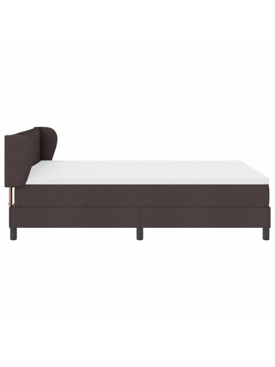 Kontinentālā gulta ar matraci tumši brūna 140 x 190 cm audums