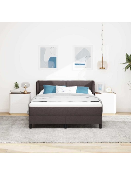 Kontinentālā gulta ar matraci tumši brūna 140 x 200 cm audums