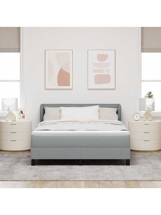 Kontinentālā gulta ar matraci gaiši pelēka 160 x 200 cm audums