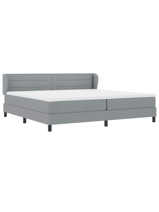 Kontinentālā gulta ar matraci gaiši pelēka 200 x 200 cm audums