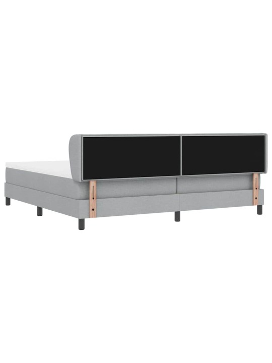 Kontinentālā gulta ar matraci gaiši pelēka 200 x 200 cm audums