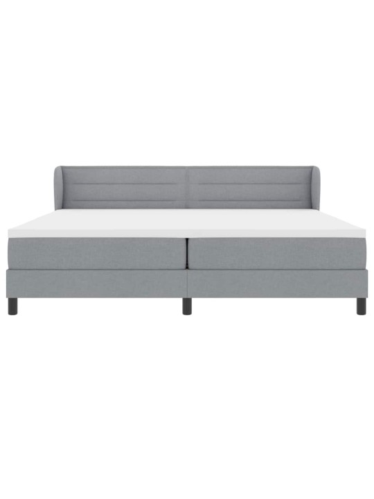 Kontinentālā gulta ar matraci gaiši pelēka 200 x 200 cm audums