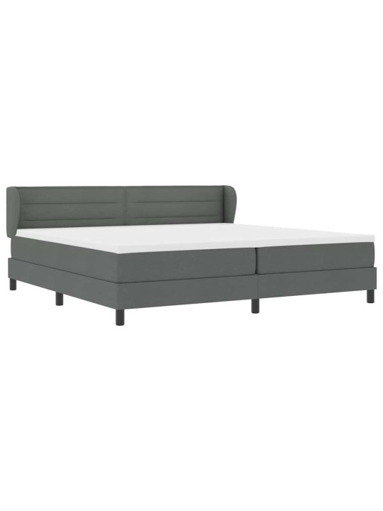 Kontinentālā gulta ar matraci tumši pelēka 200 x 200 cm audums