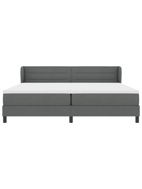 Kontinentālā gulta ar matraci tumši pelēka 200 x 200 cm audums