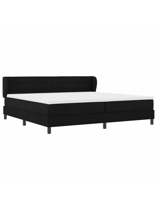 Kontinentālā gulta ar matraci melna 200 x 200 cm audums