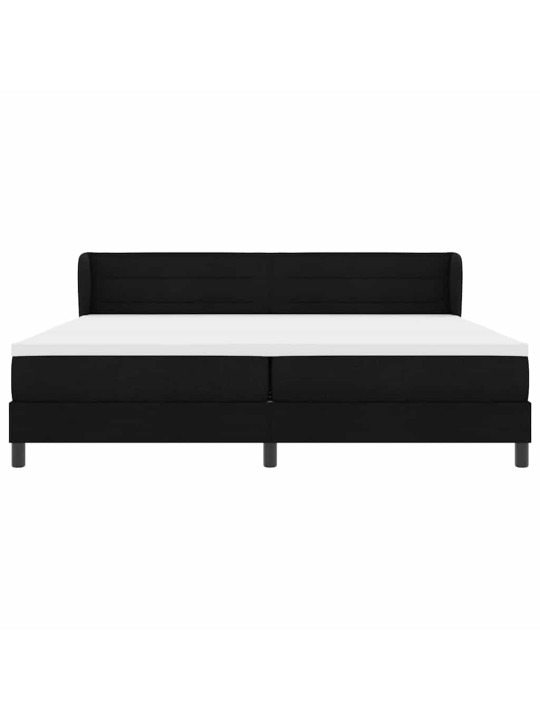 Kontinentālā gulta ar matraci melna 200 x 200 cm audums
