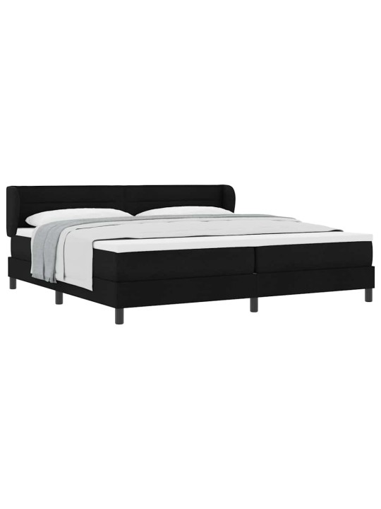 Kontinentālā gulta ar matraci melna 200 x 200 cm audums
