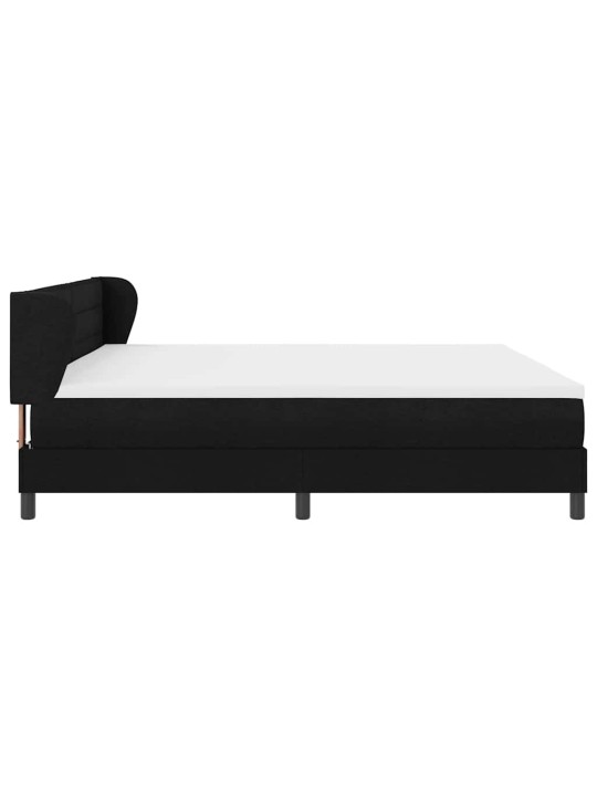 Kontinentālā gulta ar matraci melna 200 x 200 cm audums