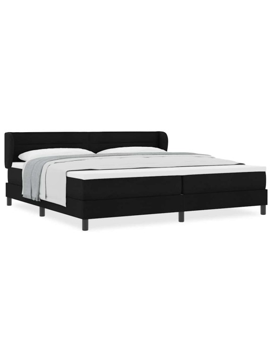 Kontinentālā gulta ar matraci melna 200 x 200 cm audums