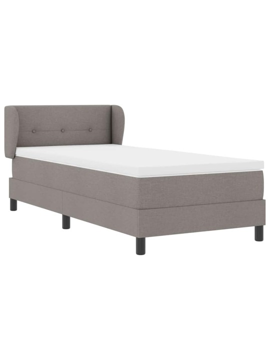 Kontinentālā gulta ar matraci pelēkbrūna 80 x 200 cm audums