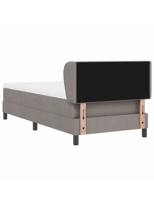 Kontinentālā gulta ar matraci pelēkbrūna 80 x 200 cm audums