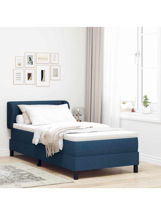 Kontinentālā gulta ar matraci zila 80 x 200 cm audums