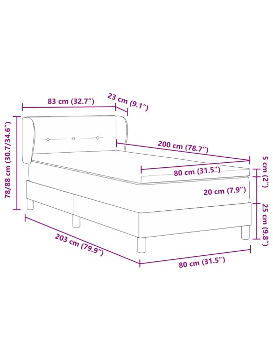 Kontinentālā gulta ar matraci zila 80 x 200 cm audums