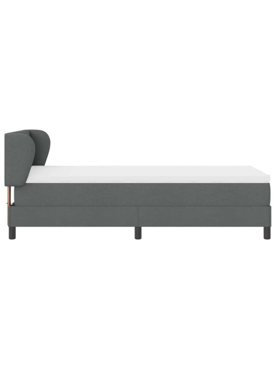 Kontinentālā gulta ar matraci tumši pelēka 90 x 200 cm audums