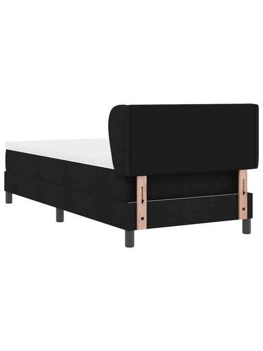 Kontinentālā gulta ar matraci melna 100 x 200 cm audums
