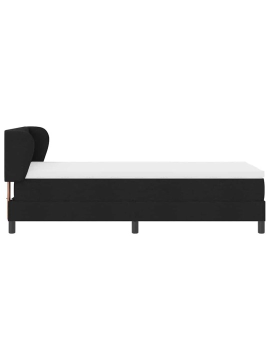 Kontinentālā gulta ar matraci melna 100 x 200 cm audums