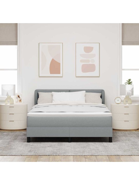 Kontinentālā gulta ar matraci gaiši pelēka 140 x 190 cm audums