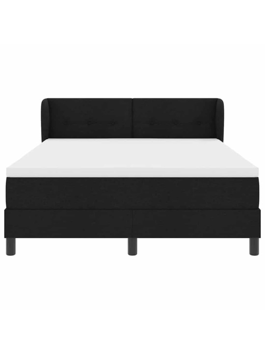 Kontinentālā gulta ar matraci melna 140 x 190 cm audums