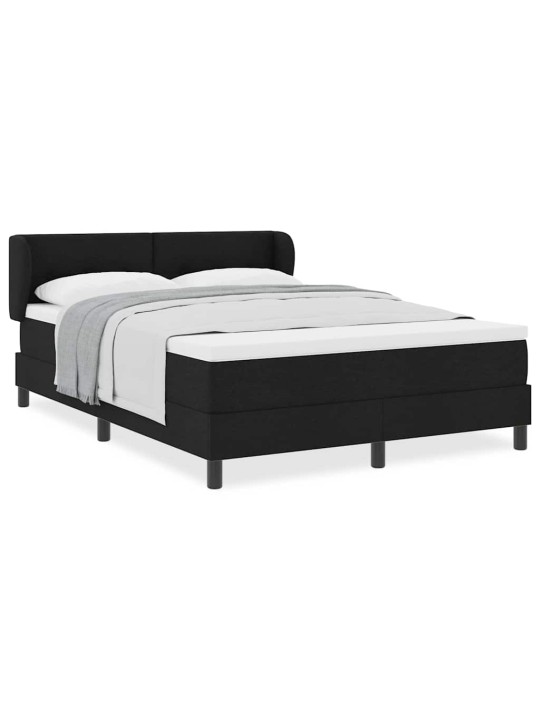 Kontinentālā gulta ar matraci melna 140 x 190 cm audums