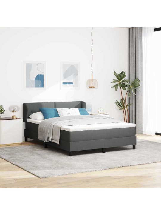 Kontinentālā gulta ar matraci tumši pelēka 160 x 200 cm audums