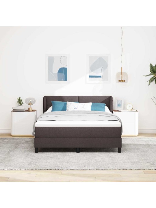Kontinentālā gulta ar matraci tumši brūna 160 x 200 cm audums