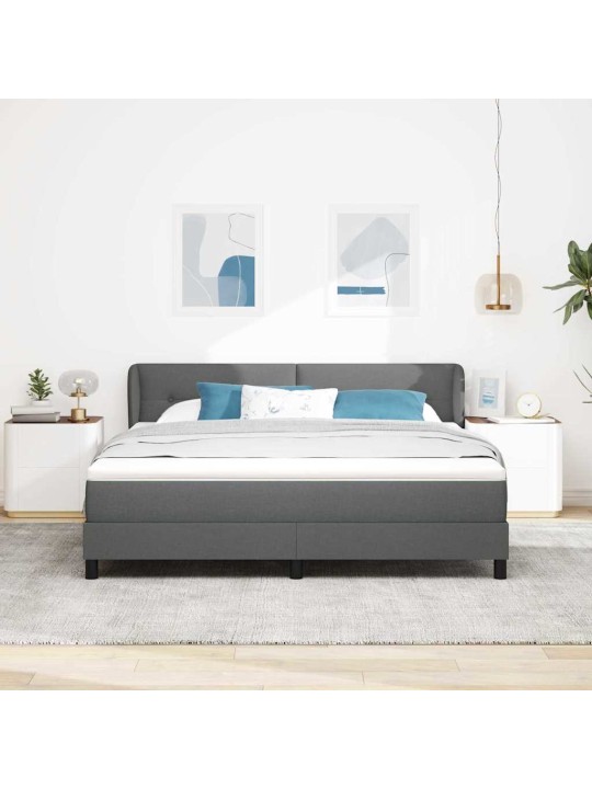 Kontinentālā gulta ar matraci tumši pelēka 180 x 200 cm audums
