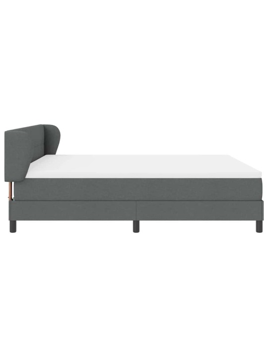 Kontinentālā gulta ar matraci tumši pelēka 180 x 200 cm audums