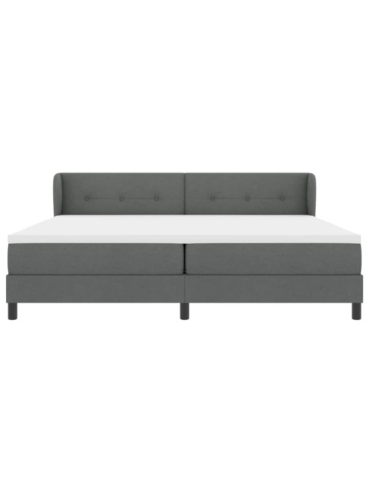 Kontinentālā gulta ar matraci tumši pelēka 200 x 200 cm audums