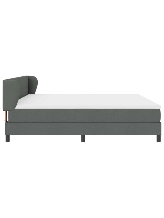 Kontinentālā gulta ar matraci tumši pelēka 200 x 200 cm audums