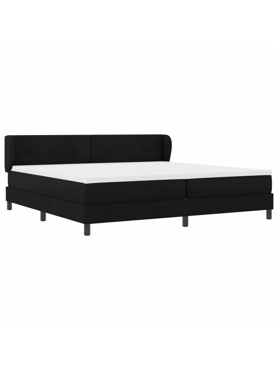 Kontinentālā gulta ar matraci melna 200 x 200 cm audums