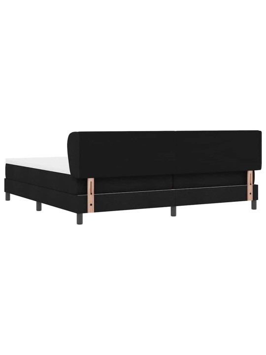 Kontinentālā gulta ar matraci melna 200 x 200 cm audums