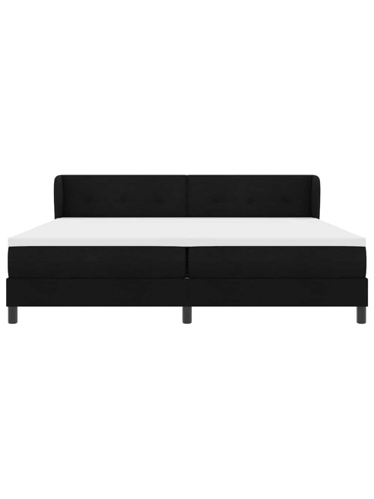 Kontinentālā gulta ar matraci melna 200 x 200 cm audums