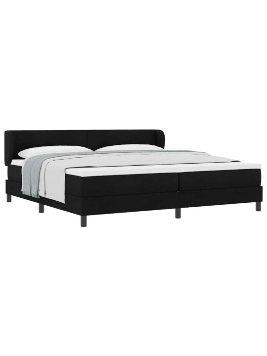 Kontinentālā gulta ar matraci melna 200 x 200 cm audums