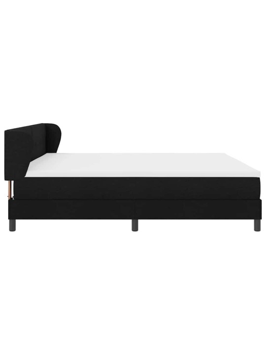 Kontinentālā gulta ar matraci melna 200 x 200 cm audums