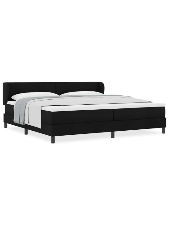 Kontinentālā gulta ar matraci melna 200 x 200 cm audums