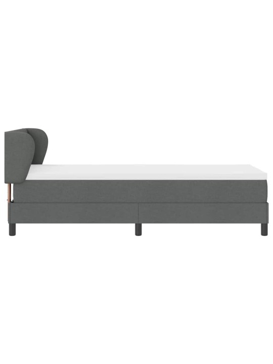 Kontinentālā gulta ar matraci tumši pelēka 80 x 200 cm audums