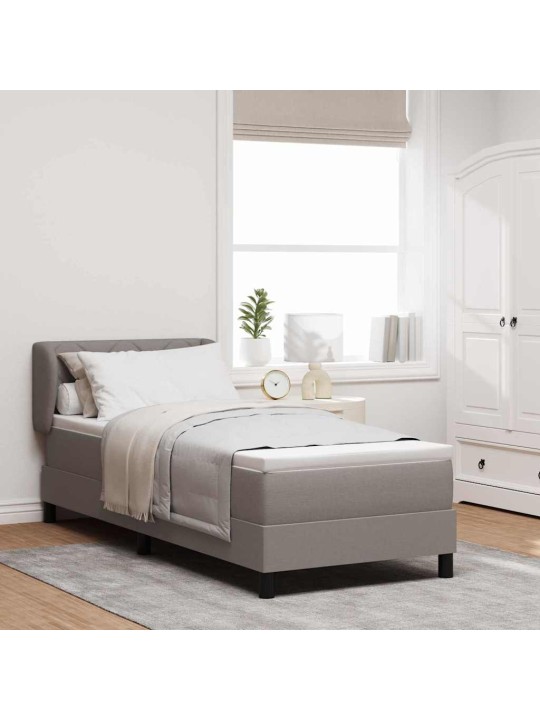 Kontinentālā gulta ar matraci pelēkbrūna 80 x 200 cm audums