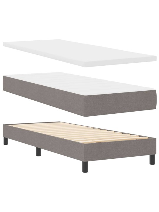 Kontinentālā gulta ar matraci pelēkbrūna 80 x 200 cm audums